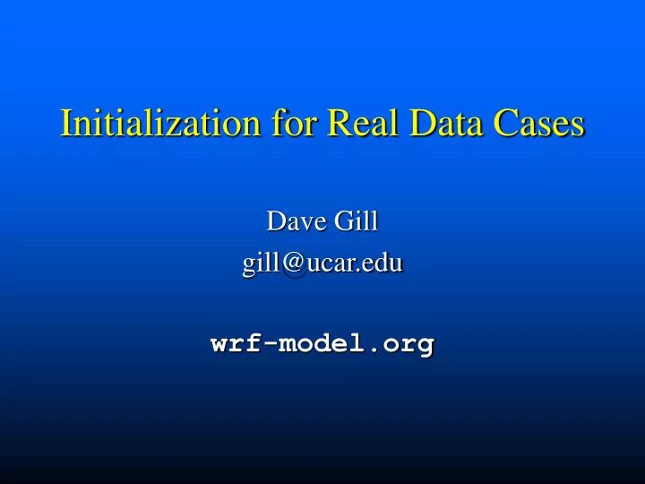 initialization for real data cases