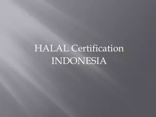 HALAL Certification INDONESIA