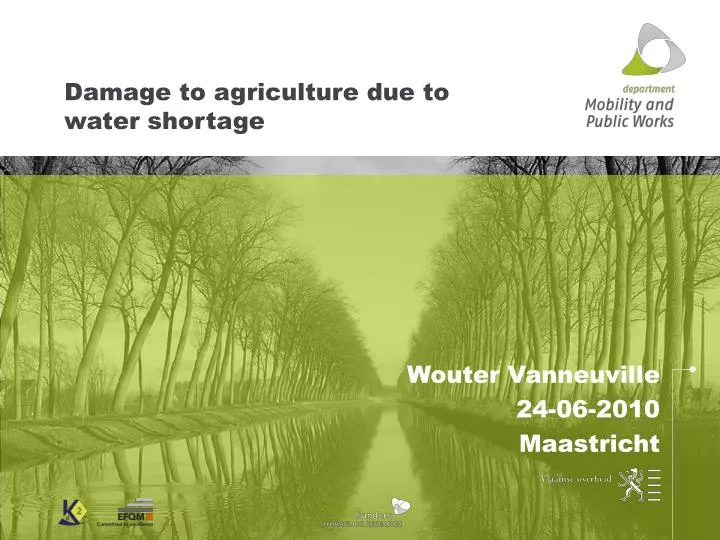damage to agriculture due to water shortage