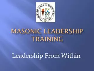 Masonic Leadership Training