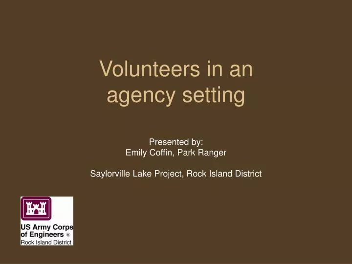 volunteers in an agency setting