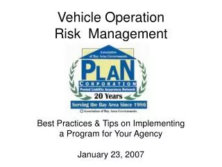 Vehicle Operation Risk Management