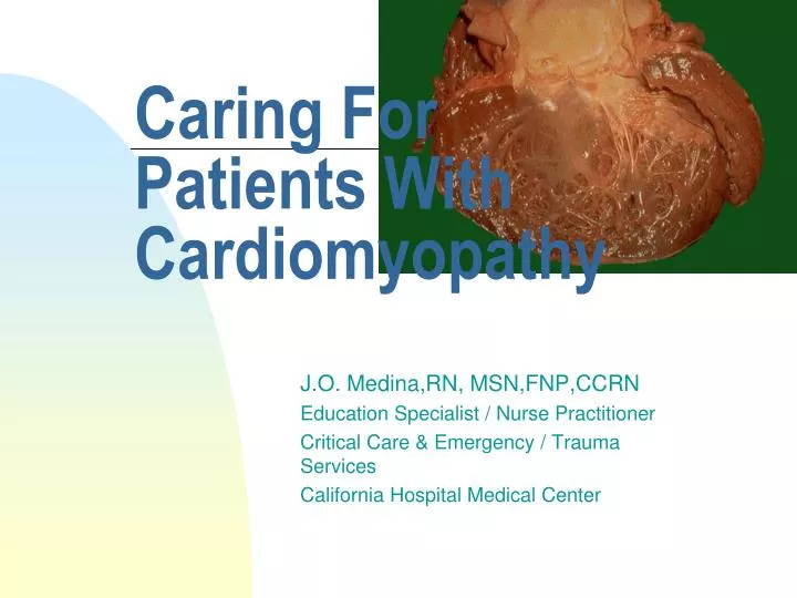 caring for patients with cardiomyopathy