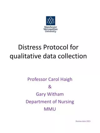 Distress Protocol for qualitative data collection