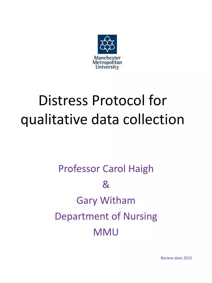 distress protocol for qualitative data collection