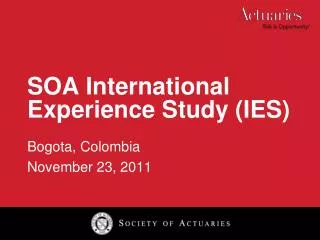 SOA International Experience Study (IES)
