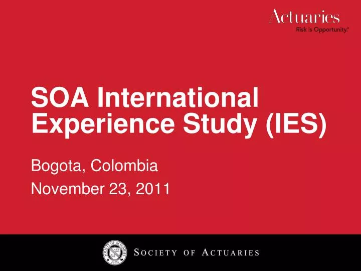 soa international experience study ies