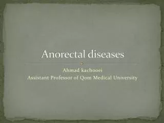 Anorectal diseases