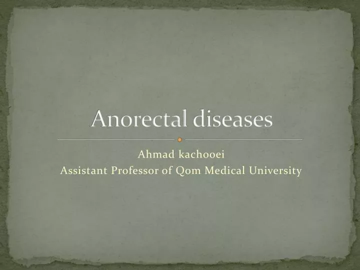 anorectal diseases