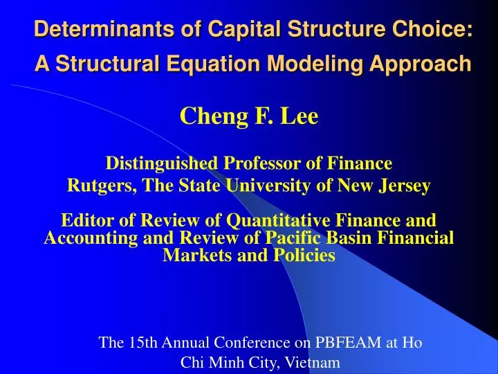 determinants of capital structure choice a structural equation modeling approach