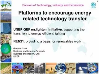 Platforms to encourage energy related technology transfer