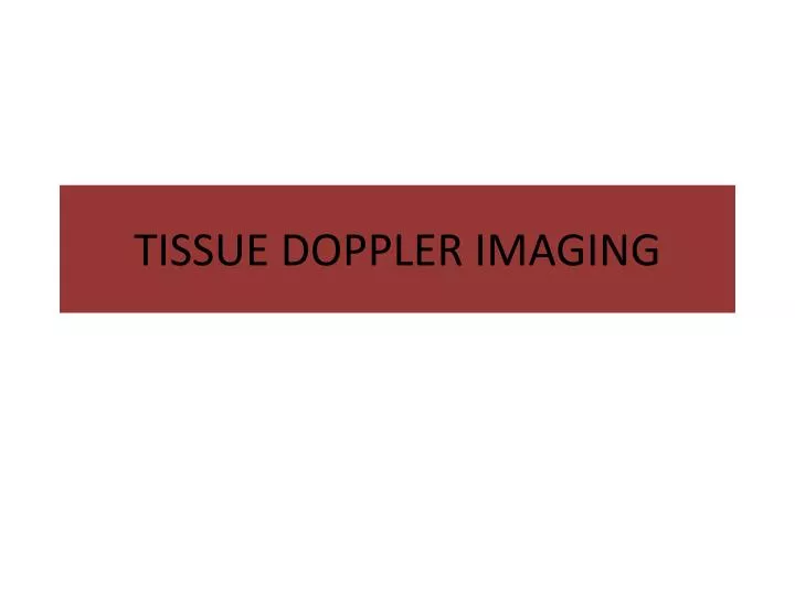 tissue doppler imaging