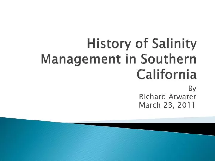 history of salinity management in southern california