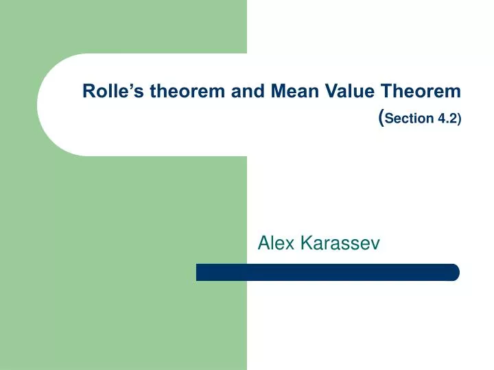 rolle s theorem and mean value theorem section 4 2