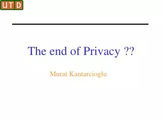 the end of privacy