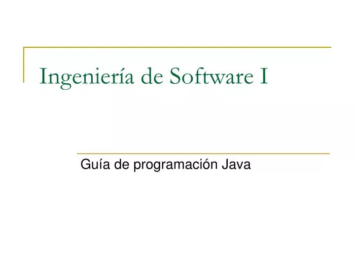 ingenier a de software i