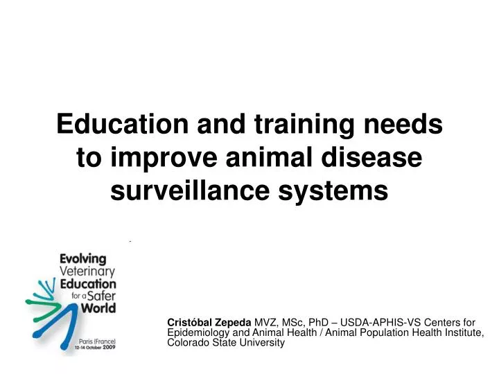 education and training needs to improve animal disease surveillance systems