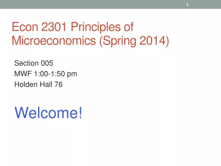 econ 2301 principles of microeconomics spring 2014