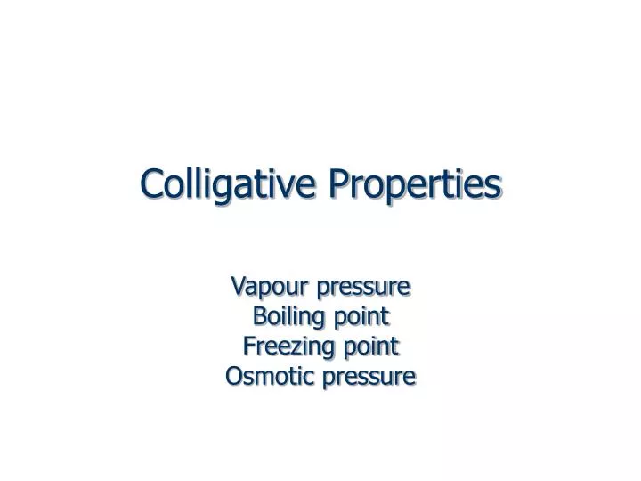 colligative properties