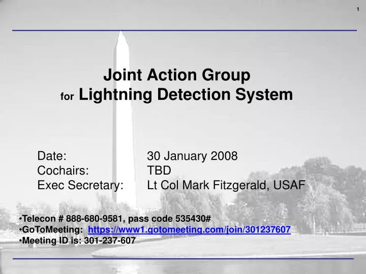 joint action group for lightning detection system