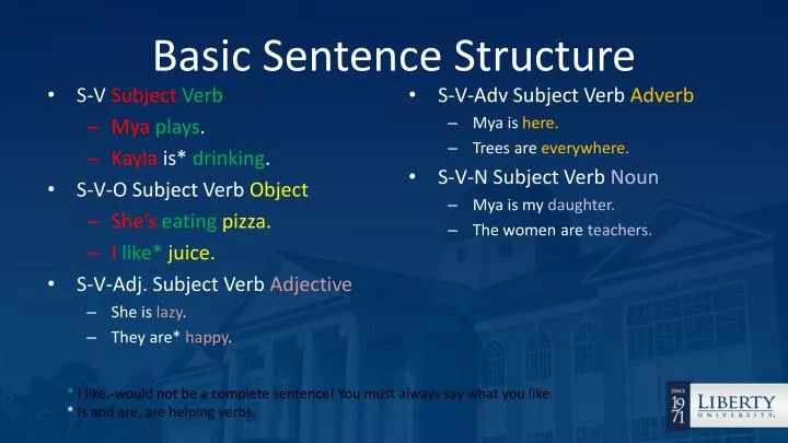 basic sentence structure