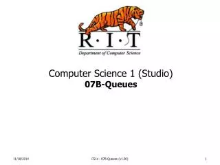 Computer Science 1 (Studio) 07B-Queues