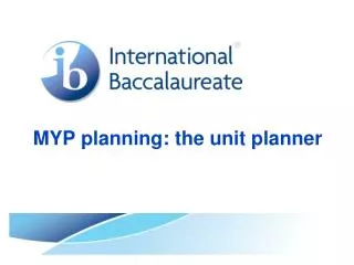 MYP planning: the unit planner