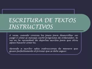 escritura de textos instructivos