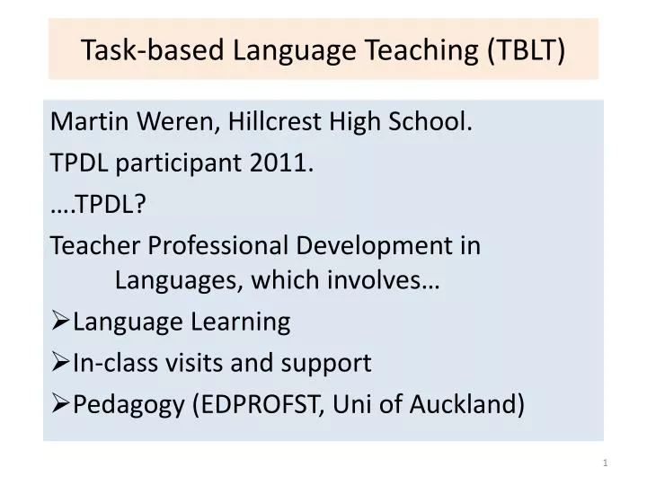 task based language teaching tblt