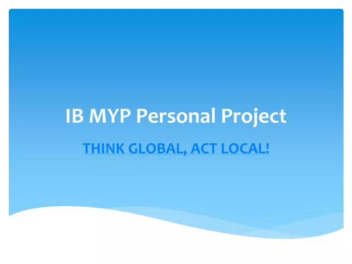 ib myp personal project