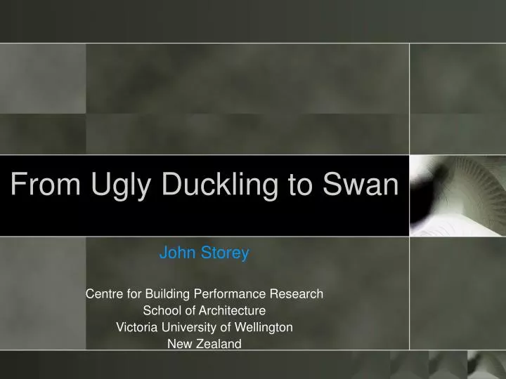 from ugly duckling to swan