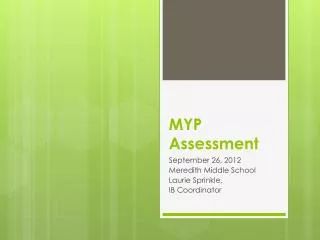 MYP Assessment