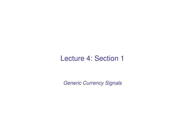 lecture 4 section 1