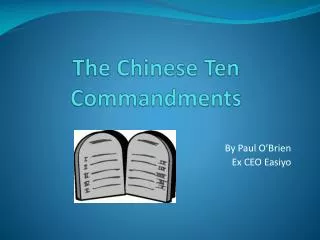 The Chinese Ten Commandments