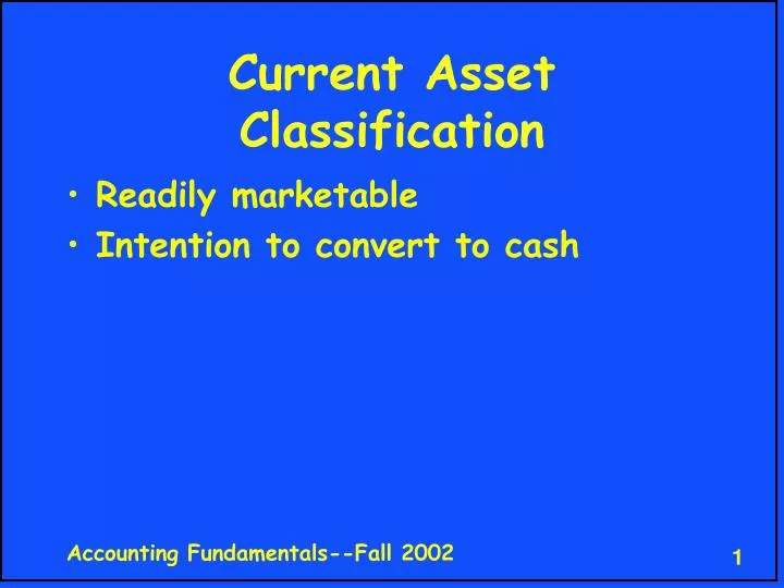 current asset classification