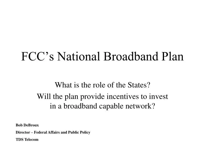fcc s national broadband plan