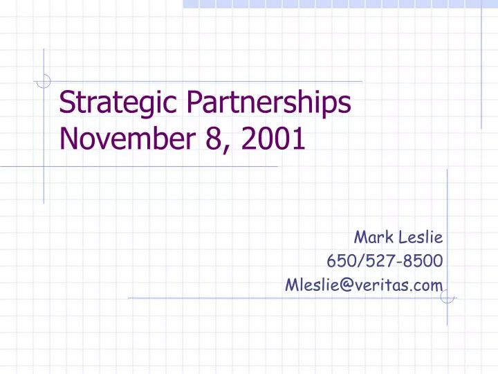 strategic partnerships november 8 2001