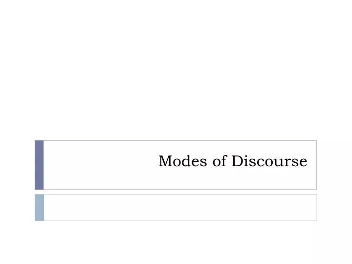 modes of discourse