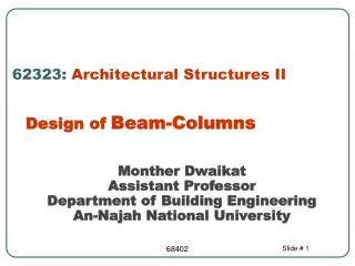 62323: Architectural Structures II