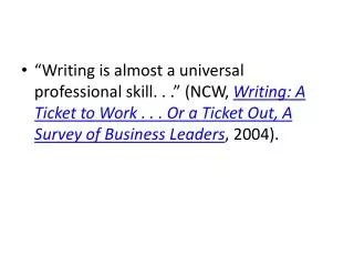 National Commission on Writing ( NCW ):