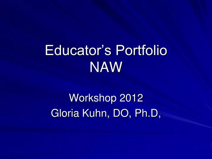 educator s portfolio naw