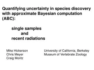 Quantifying uncertainty in species discovery with approximate Bayesian computation (ABC):