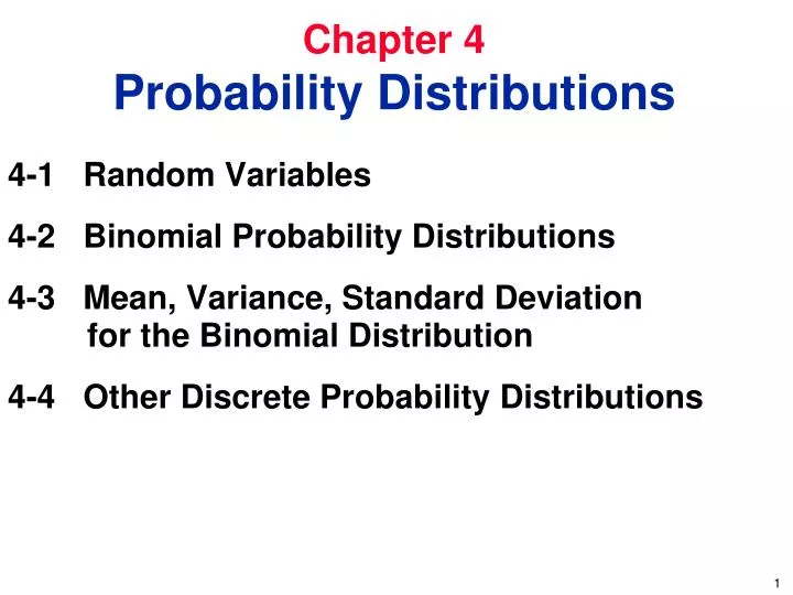 chapter 4 probability distributions