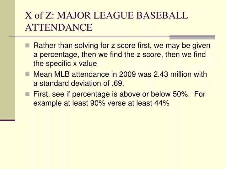 x of z major league baseball attendance