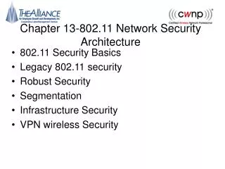 Chapter 13-802.11 Network Security Architecture