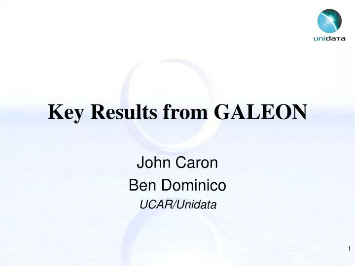 key results from galeon