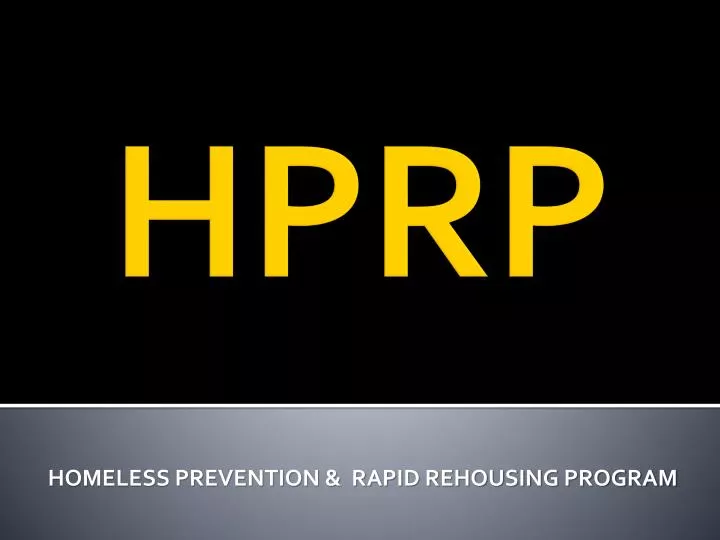 homeless prevention rapid rehousing program