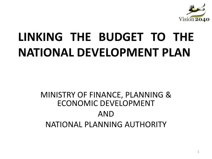 linking the budget to the national development plan