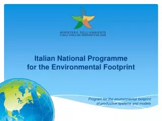 Italian National Programme for the Environmental Footprint