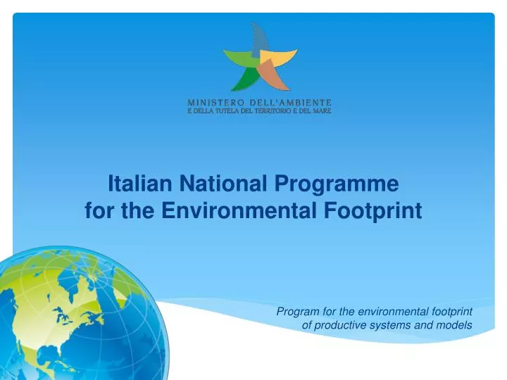 italian national programme for the environmental footprint